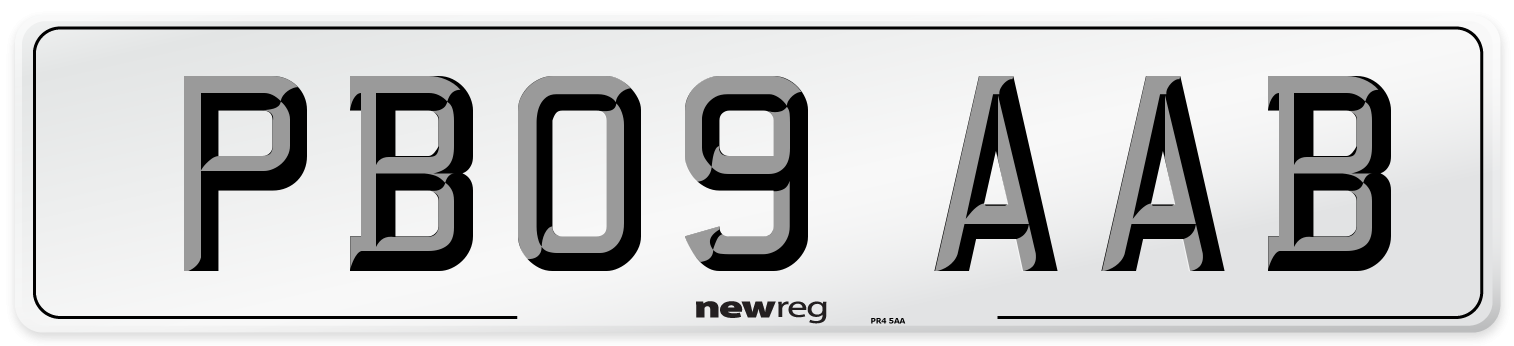 PB09 AAB Number Plate from New Reg